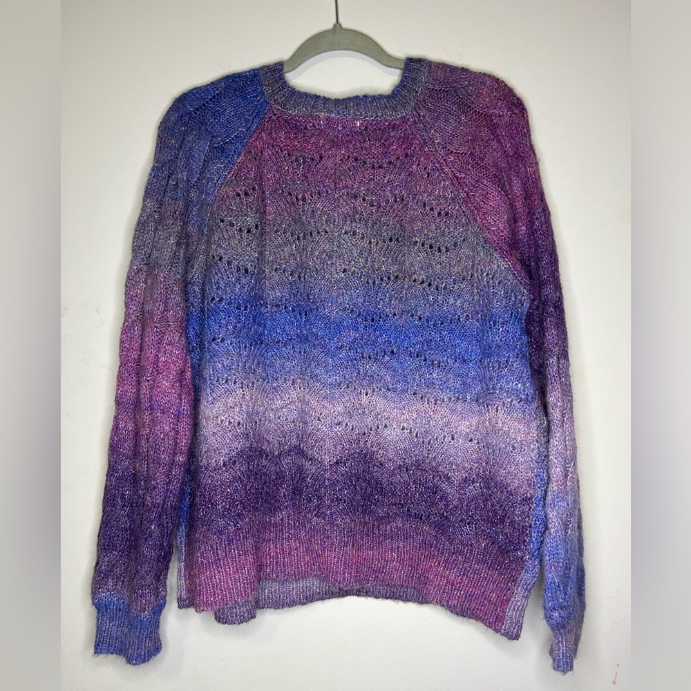 Knox Rose Purple and Blue Gradient Sweater - Picture 2 of 5